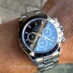 UK Specialist Watches have a immaculate Steel Rolex Daytona Cosmograph with a Black Dial - 116520