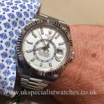 UK Specialist Watches have a brand new 2017 Stainless Steel Sky-dweller with a white dial 326934