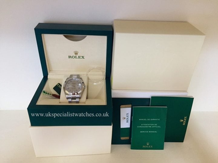UK Specialist Watches have a brand new Rolex Datejust II 41mm Silver Dial - New Unused - 116300
