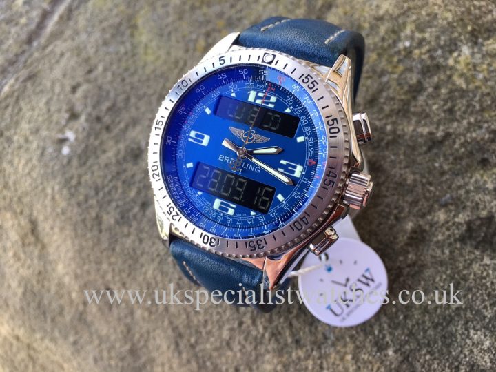 UK Specialist Watches have a rare Breitling B-1 Professional Digital Alarm Chronograph - Blue Dial - A68362