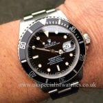 A stunning example of the traditional Rolex Submariner 16610 available at UK Specialist Watches complete with box & papers