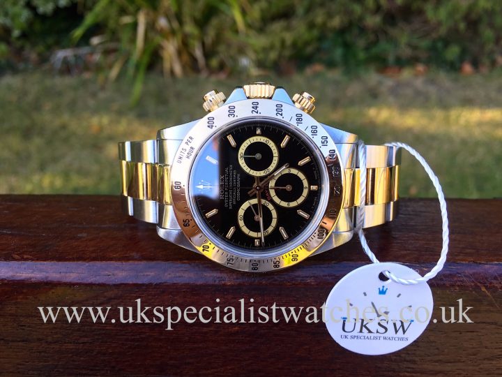 UK Specialist Watches have a rare 1991 Rolex Daytona Zenith in stainless steel and 18ct gold with an inverted 6 dial - 16523