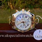 UK Specialist Watches have a Beautiful Breitling Chronomat Evolution in stainless steel and 18ct solid rose gold with a stunning white dial dial - C13356