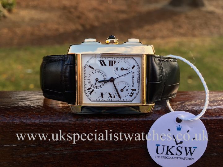 UK Specialist Watches have an 18ct Gold Cartier Tank Francaise chronograph with a white dial - 1830