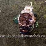 UK Specialist Watches have a stunning new model midsize Rolex Datejust in Rose Gold Chocolate Diamond Dial diamond bezel -178341