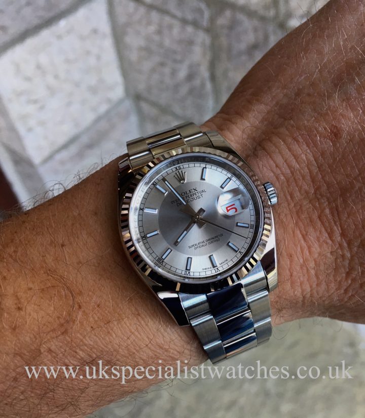 UK Specialist Watches have a Rolex Datejust with a rare bullseye dial in stainless steel - 116234