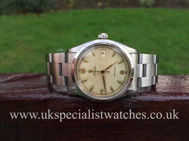 UK Specialist Watches have a lovely vintage 1954 Rolex Oyster Date Precision 6294 with original box and papers