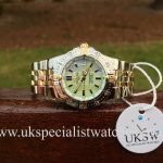UK Specialist Watches have a ladies Breitling Strainer Mother of Pearl green dial steel and 18ct gold - B71340