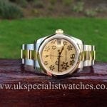 UK Specialist Watches have a midsize Rolex Datejust steel & gold with a champagne floral dial - 178243