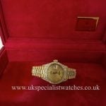 Available at UK Specialist Watches Rolex President lady-date just 18ct Gold totally Diamond Set 69178