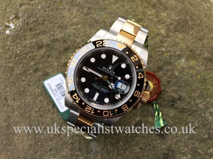 UK Specialist Watches have a unused Rolex GMT-Master II Gold & Steel 116713LN with the Ceramic Bezel