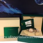 UK Specialist Watches have a new model Rolex Lady Datejust mid-size in stainless steel and rose gold with a pink jubilee diamond dial - 178278