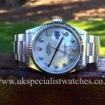 UK Specialist Watches have a gents Rolex Datejust with a factory Mother of Pearl Diamond dot Dial 16234