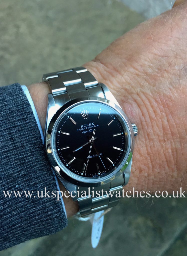 UK Specialist Watches have a Rolex Air-king Precision 14000M - Stainless Steel – Black Dial