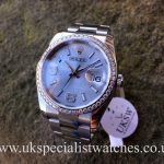 UK Specialist Watches have a Rolex Datejust 36mm - Diamond Rhodium Wave Dial - 116244
