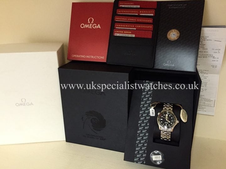 limited edition Omega Seamaster James Bond OO7 - 50th anniversary with a diamond set at 7 O'clock - 21230362051001