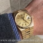 UK Specialist Watches have a Rolex Oyster-Quartz Day-Date 18ct Gold - 19018 Vintage 1988
