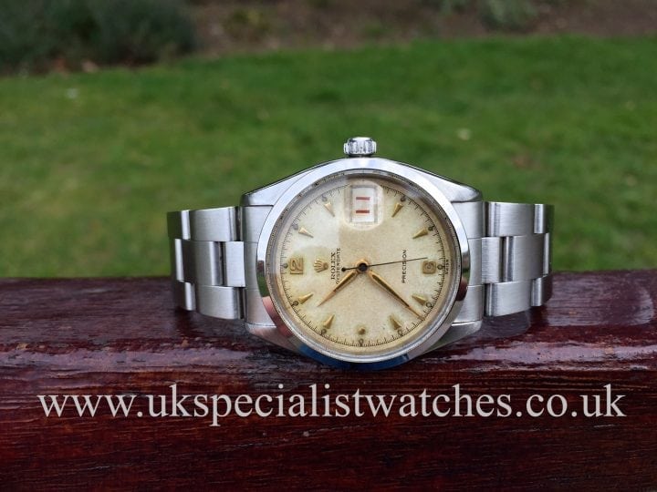 UK Specialist Watches have a lovely vintage 1954 Rolex Oyster Date Precision 6294 with original box and papers