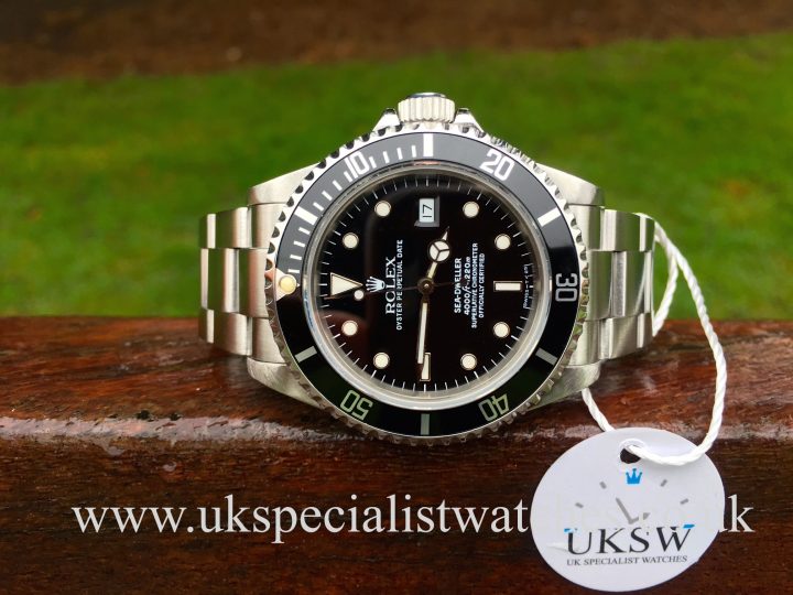 UK Specialist Watches have a rare Rolex Sea-dweller 16600 with an original Swiss t25 dial.