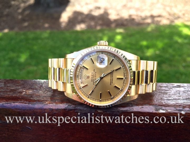 UK Specialist Watches have a stunning Rolex Day Date President in 18ct Gold - 18238