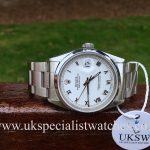UK Specialist Watches have a Rolex Datejust Stainless Steel - White Roman Dial - 16200