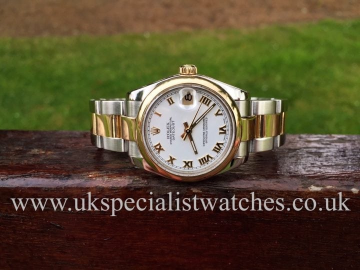 UK Specialist watches have a mid size 31mm Rolex Date Just on a Oyster Bracelet