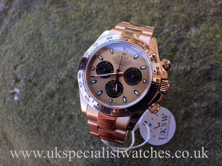 UK Specialist Watches have a Rose Gold Rolex Daytona 116505
