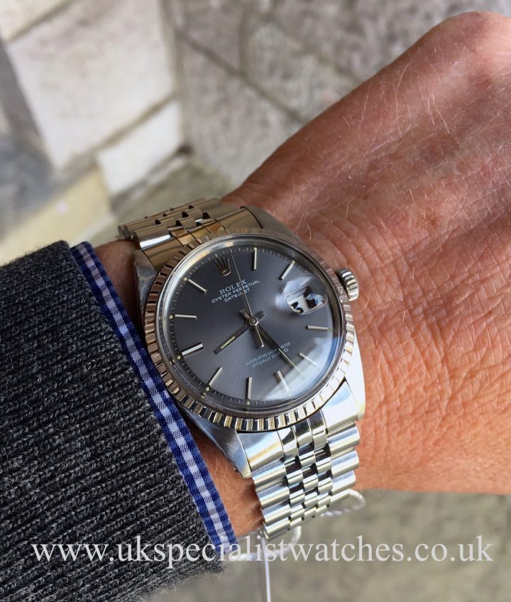 UK Specialist Watches have a Rolex Datejust 1603 – Pan Step Dial – Stainless Steel – Vintage 1970