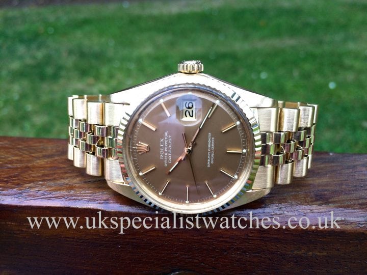 for sale at uk specialist watches Rolex Datejust 18ct Gold 1969 Vintage 1601