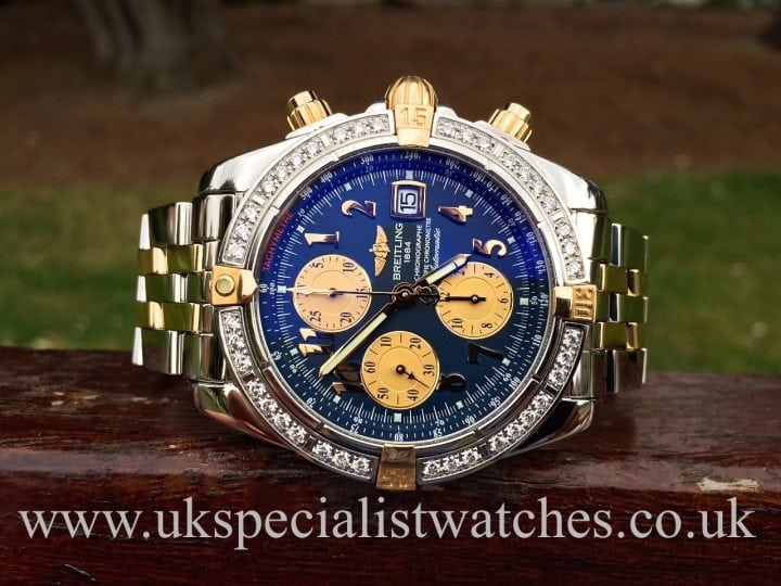 UK Specialist Watches have a stunning Steel & Gold Breitling Chronomat Evolution with a factory Breitling Diamond Bezel - B13356