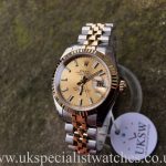 UK Specialist Watches have a new model Ladies Rolex Datejust in steel and 18ct yellow gold 179173