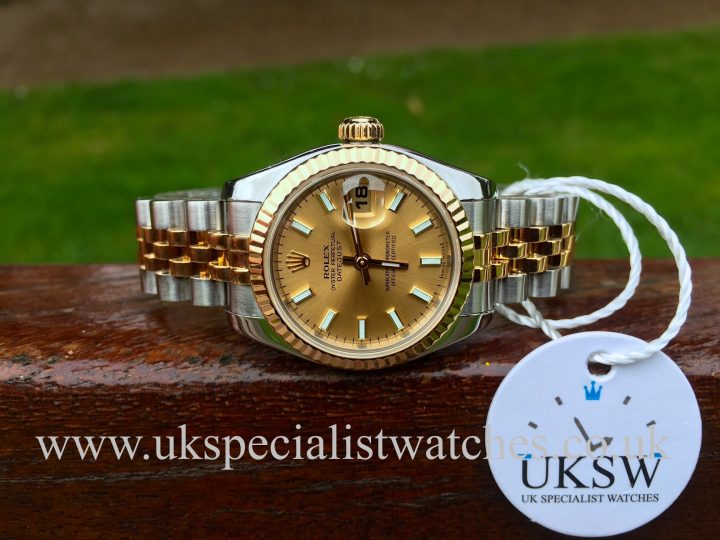 UK Specialist Watches have a new model Ladies Rolex Datejust in steel and 18ct yellow gold 179173