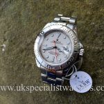 UK Specialist Watches have a full size Rolex Yachtmaster in stainless steel with a platinum bezel 16622