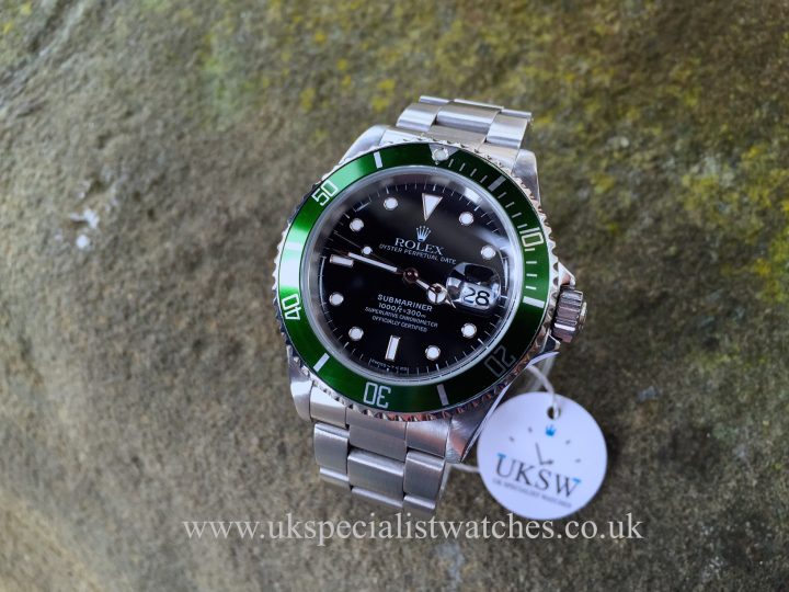 UK Specialist Watches have a green bezel Rolex Submariner date 16610