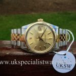 UK Specialist Watches have a full set vintage Rolex datejust bi-metal 16013 with a champagne dial.