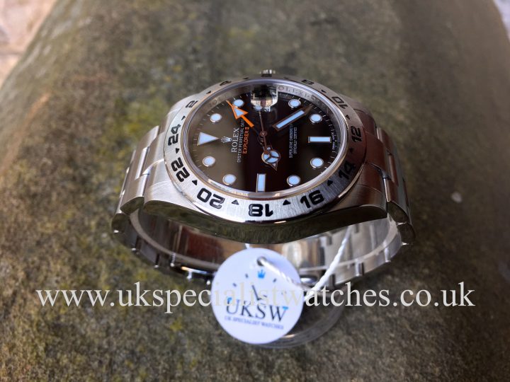 Latest Model Rolex Explorer II with a Black Dial 42mm case – 216570 in stock at UK Specialist Watches