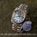 UK Specialist Watches have a bi-metal ladies midsize Rolex with a diamond mother of pearl dial - 68273