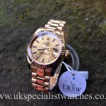 UK Specialist Watches have a ladies solid 18ct Yellow Gold 26mm Datejust President full set - 179178.