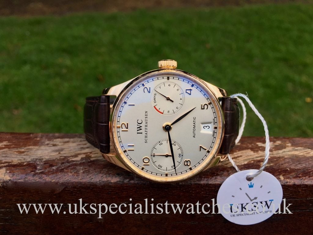 IWC Portuguese 7 Days - 18ct Rose Gold - IW500113 - UK Specialist Watches