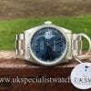 UK Specialist watches have a stunning Rolex Datejust 36mm - Steel - Blue Dial - 16220