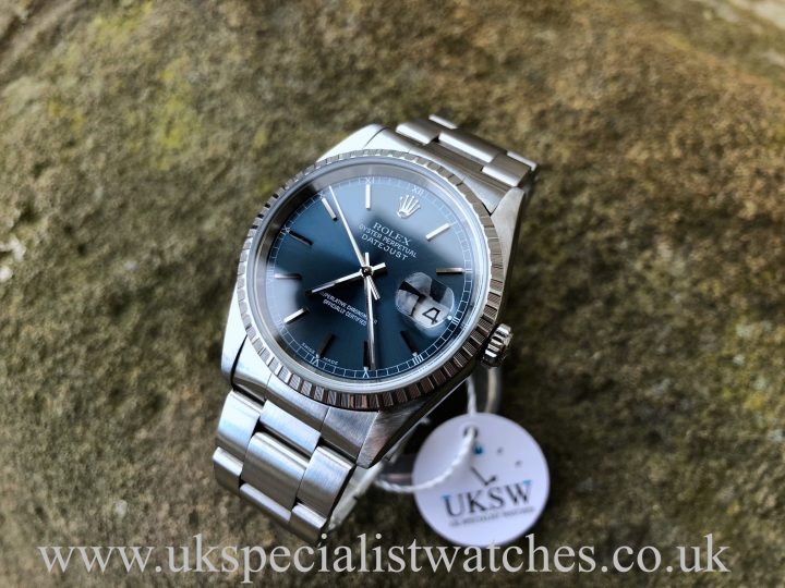 UK Specialist watches have a stunning Rolex Datejust 36mm - Steel - Blue Dial - 16220