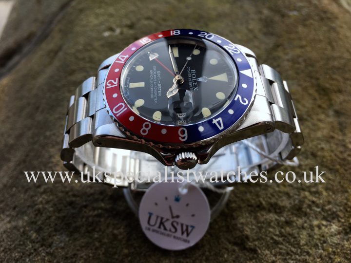 UK Specialist Watches have a vintage 1982 Rolex GMT - Master 16750 with a pepsi bezel