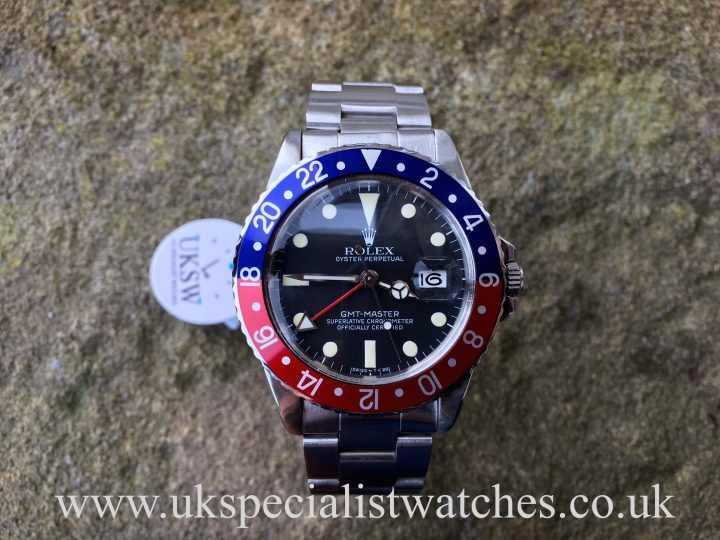 UK Specialist Watches have a vintage 1982 Rolex GMT - Master 16750 with a pepsi bezel
