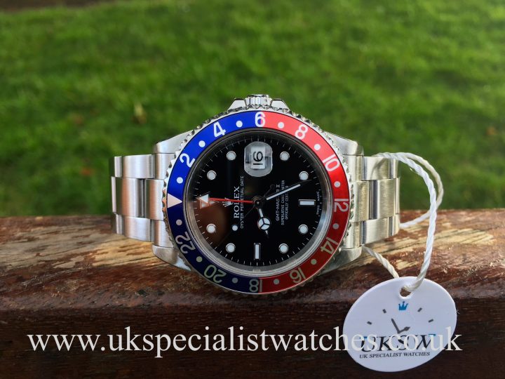 UK Specialist Watches have a Rolex GMT Master II – Pepsi – 16710 – Full Set