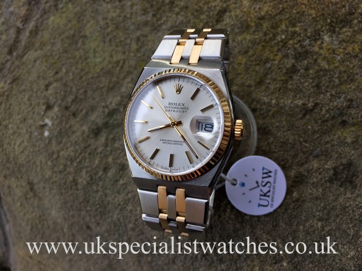 UK Specialist Watches have a full set, vintage 1990 Rolex Oyster Quartz in stainless steel & 18ct yellow gold, just returned from a full service at Rolex UK.