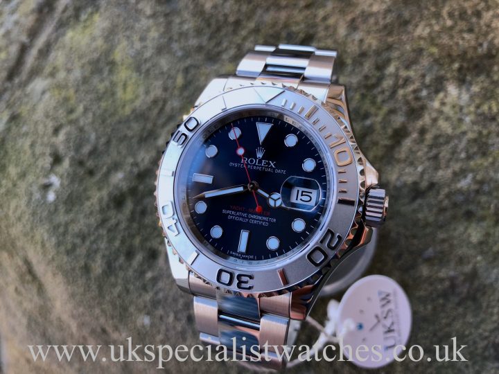 UK Specialist Watches have a Rolex Yacht-Master Blue Dial Platinum Bezel – 116622