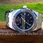 UK Specialist Watches have a Audemars Piguet Royal Oak 37mm 14790ST.OO.0789ST.08 with a navy blue dial, complete with box and papers.