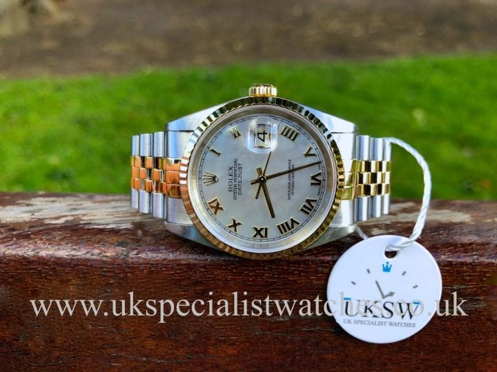 UK Specialist Watches have a Rolex Datejust 18ct Gold & Steel – MOP Dial – 16233