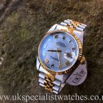 UK Specialist Watches have a Rolex Datejust 18ct Gold & Steel – MOP Dial – 16233