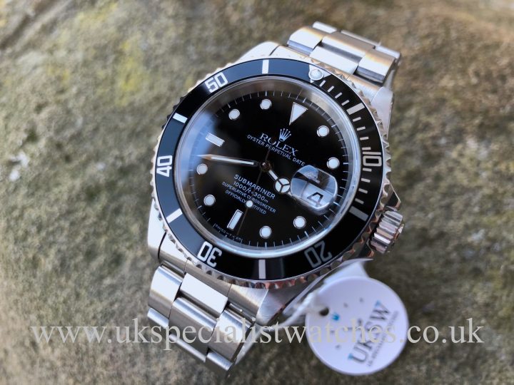 UK Specialist Watches have a Rolex Submariner Steel Date 16610 – Swiss T 25 Dial